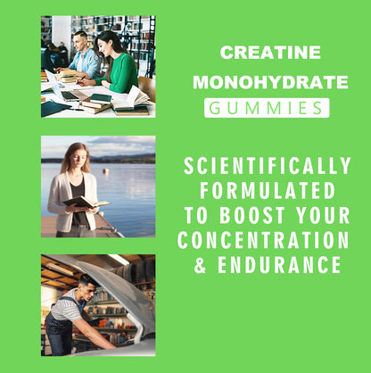 Riyuetian Creatine Monohydrate Gummies, Creatine for Men & Women, Chewable Creatine for Enhancing Focus and Endurance, 5g Creatine per Serving, Sugar-Free, 60 Count - Maple Wellness Supplements