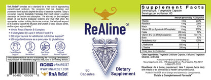 RnA ReSet ReAline – Methylated B Complex with Taurine & Methionine, Active B Vitamins, Detox & Methylation Support (60 Capsules) NSF Certified - Maple Wellness Supplements