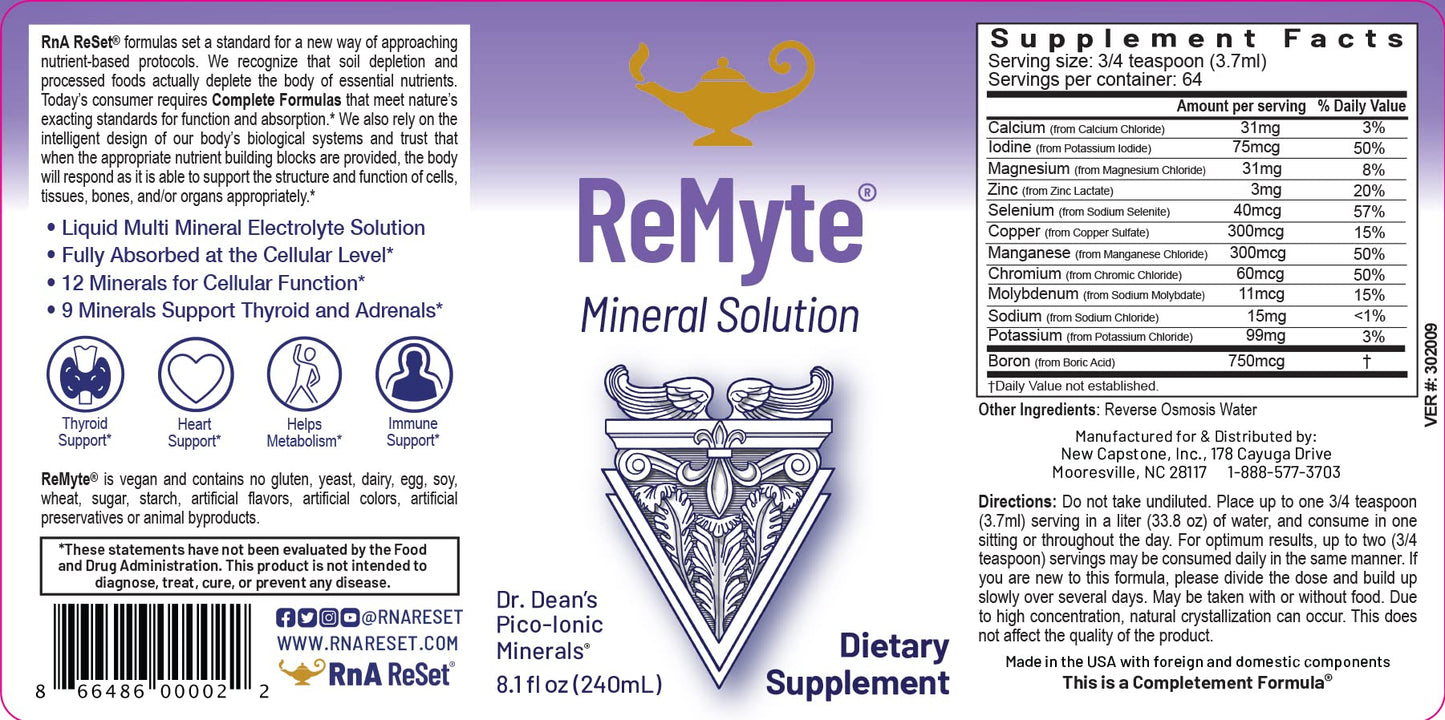 RnA ReSet ReMag & ReMyte – Liquid Magnesium and Multi-Mineral Supplement Bundle, 8.1 Fl Oz Each (2-Pack) NSF Certified - Maple Wellness Supplements