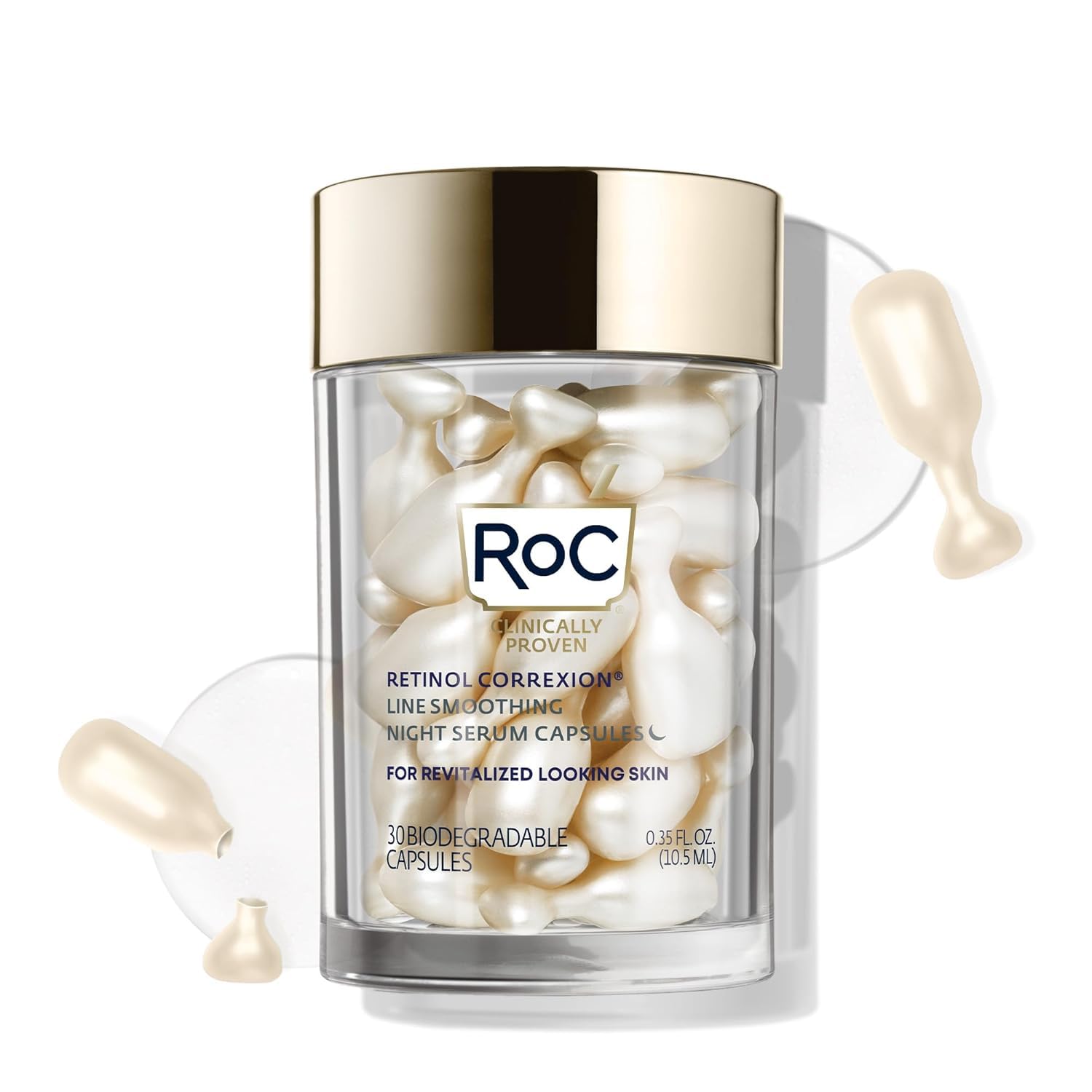 RoC Retinol Correxion Anti-Aging Wrinkle Night Serum, Retinol Serum for Face, Daily Treatment for Fine Lines - Maple Wellness Supplements