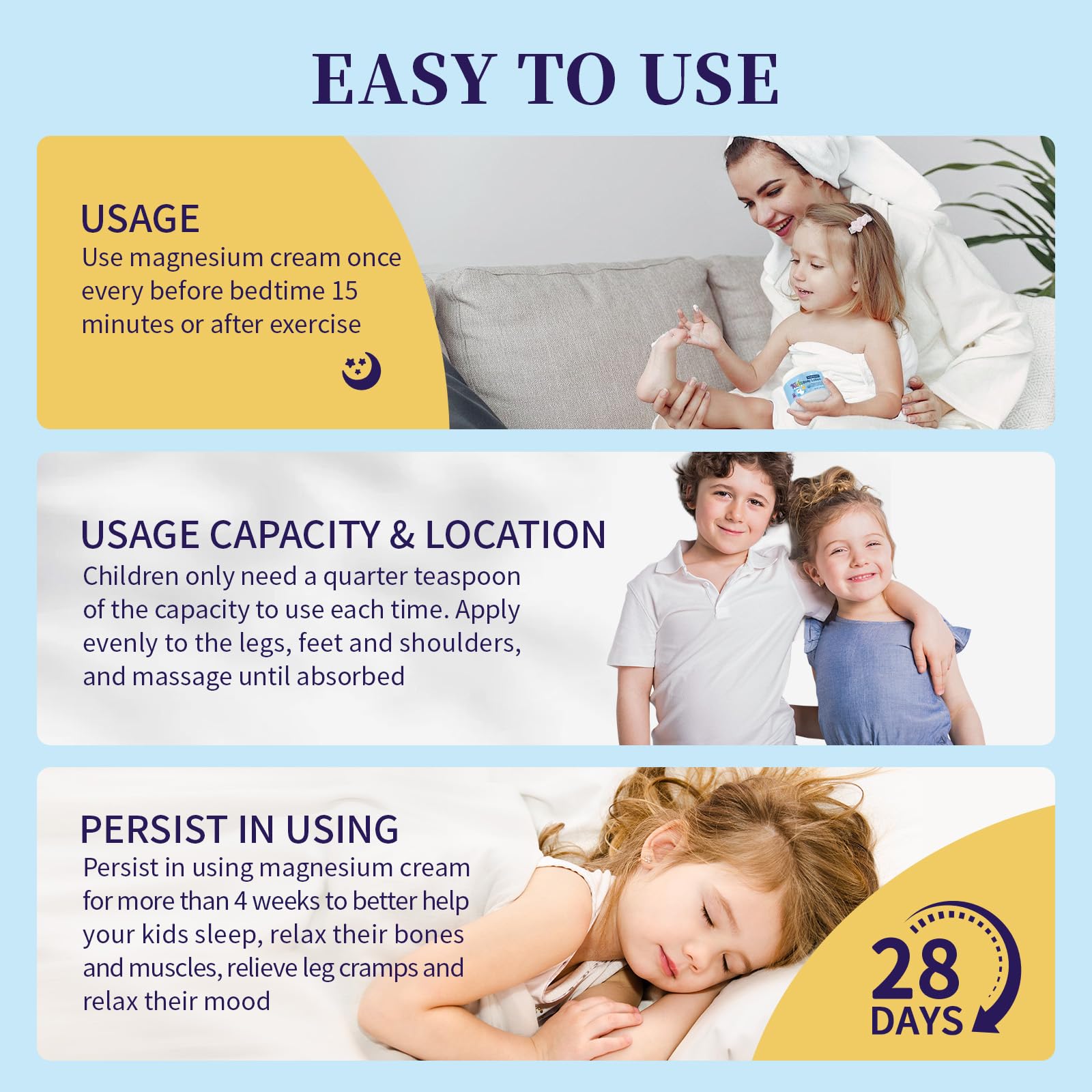 RodPere Magnesium Lotion for Kids & Babies, Bedtime Magnesium Cream for Sleep, Leg Cramps, Lavender Calming Magnesium Oil Lotion for Bone & Muscle Relaxation, Apply to Feet, Legs, Body, 4 OZ. - Maple Wellness Supplements