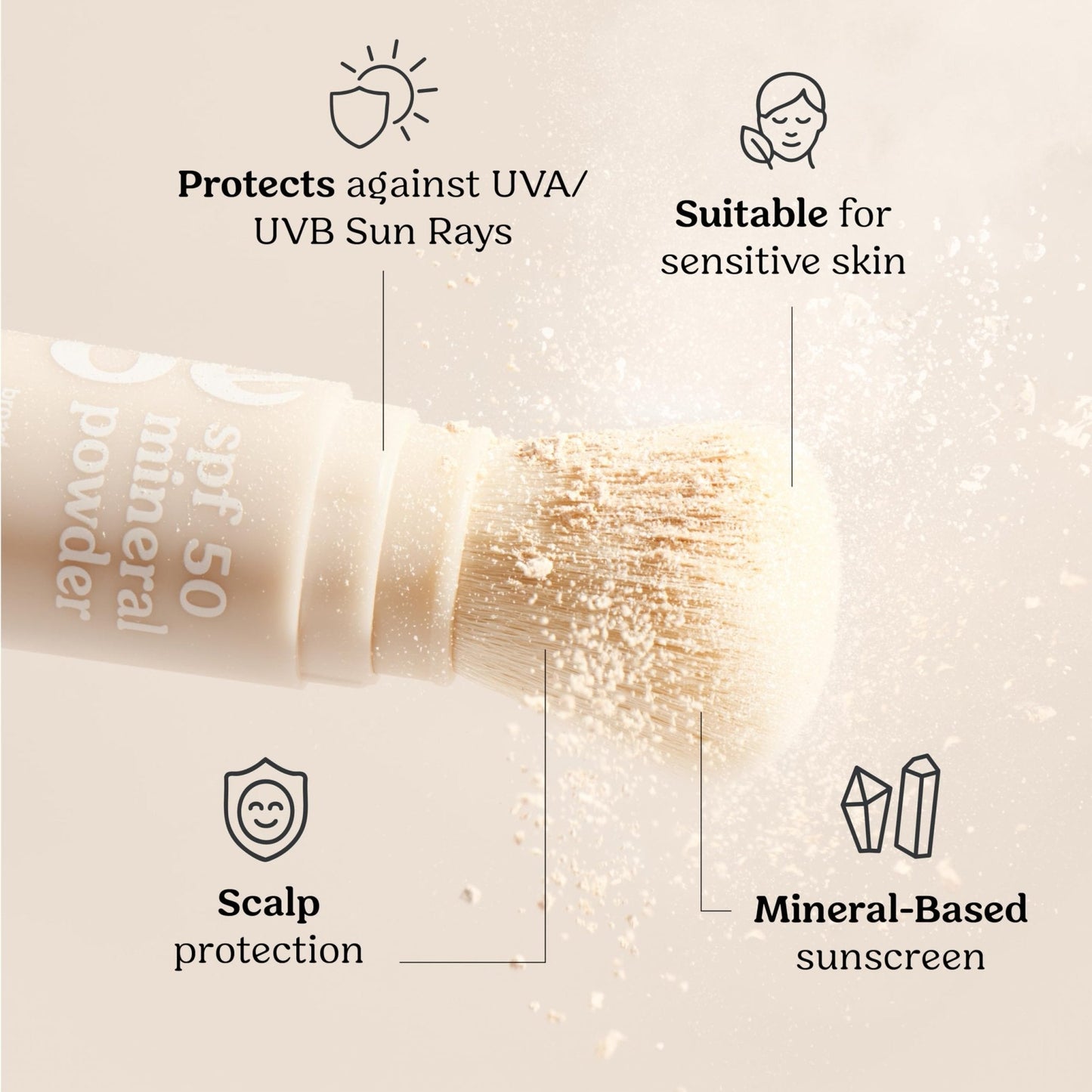 Roe Wellness- Kids SPF 50 Brush On Mineral Sunscreen Powder EWG, Reef-Friendly, Easy to Apply for Kids, Babies & Parents - Maple Wellness Supplements