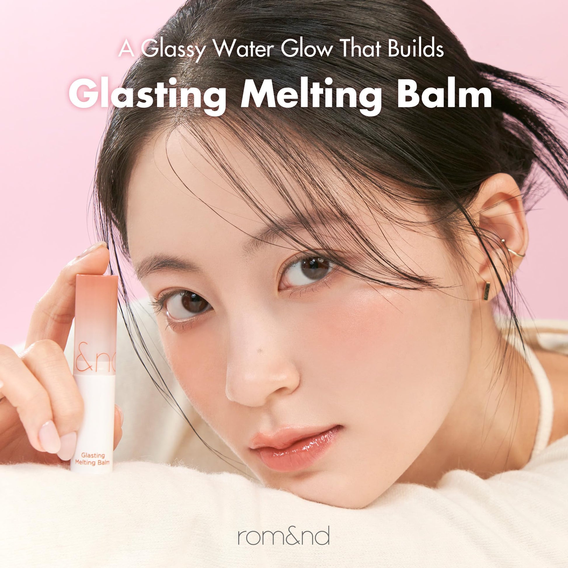 rom&nd GLASTING MELTING BALM 06 Kaya Fig - Vegan K-Beauty Tinted Lip Balm for Crystal Water-Gloss Shine, Deep Hydration & MLBB Rosy Nude Color | Non-Sticky, Long-Lasting Comfort for All Ages - Maple Wellness Supplements