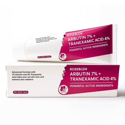 Roseblem Arbutin 7% + Tranexamic Acid 4% Face Cream for Dark Spots & Uneven Skin Tone - Maple Wellness Supplements