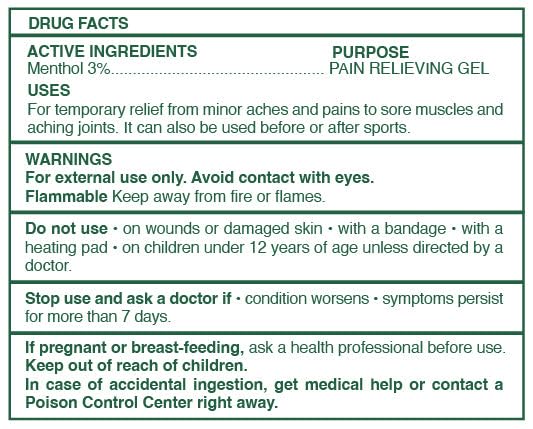 Ross D'Elen Green Menthol Gel - Large Size Single Pack - Maple Wellness Supplements