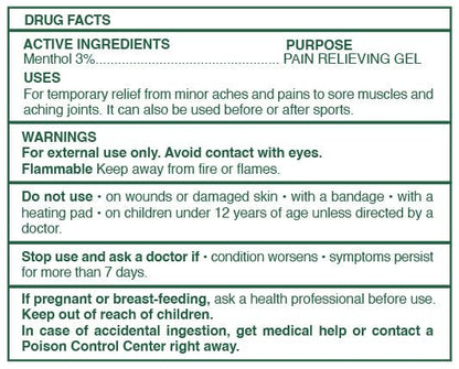 Ross D'Elen Green Menthol Gel - Large Size Single Pack - Maple Wellness Supplements