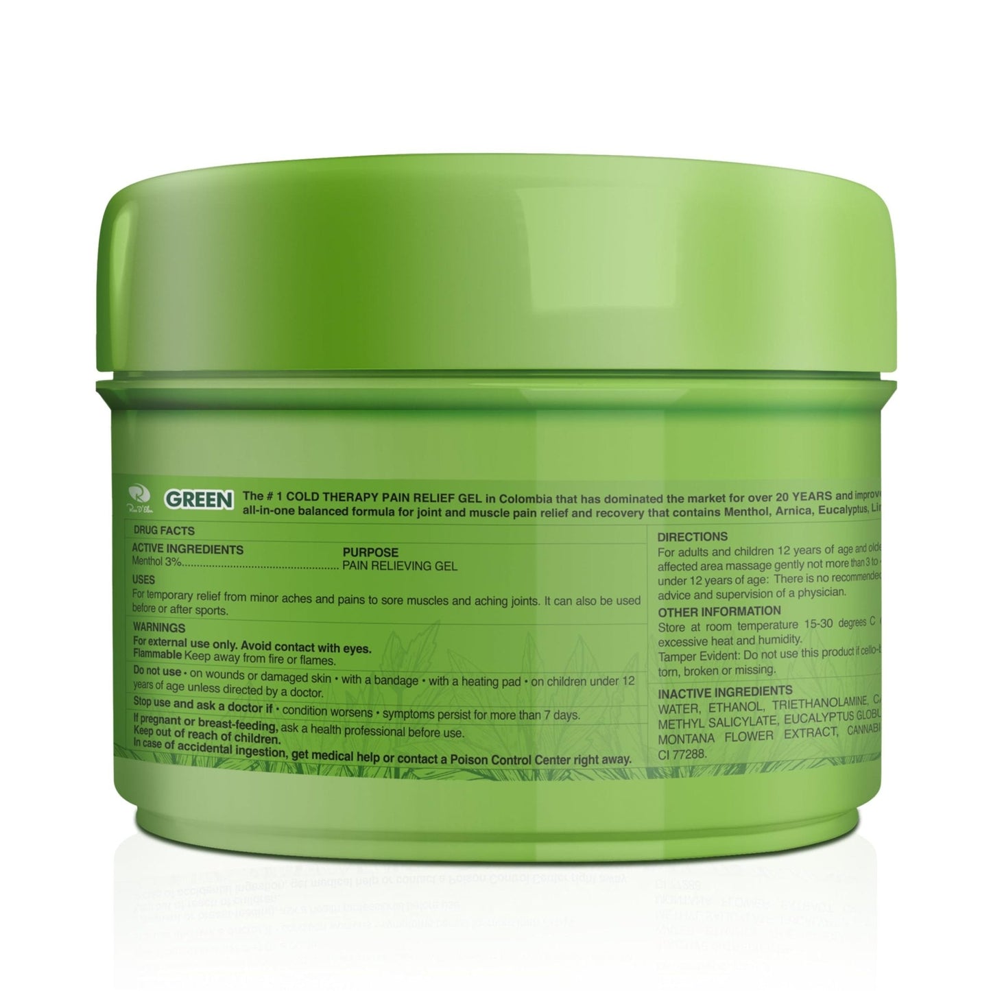 Ross D'Elen Green Menthol Gel - Large Size Single Pack - Maple Wellness Supplements