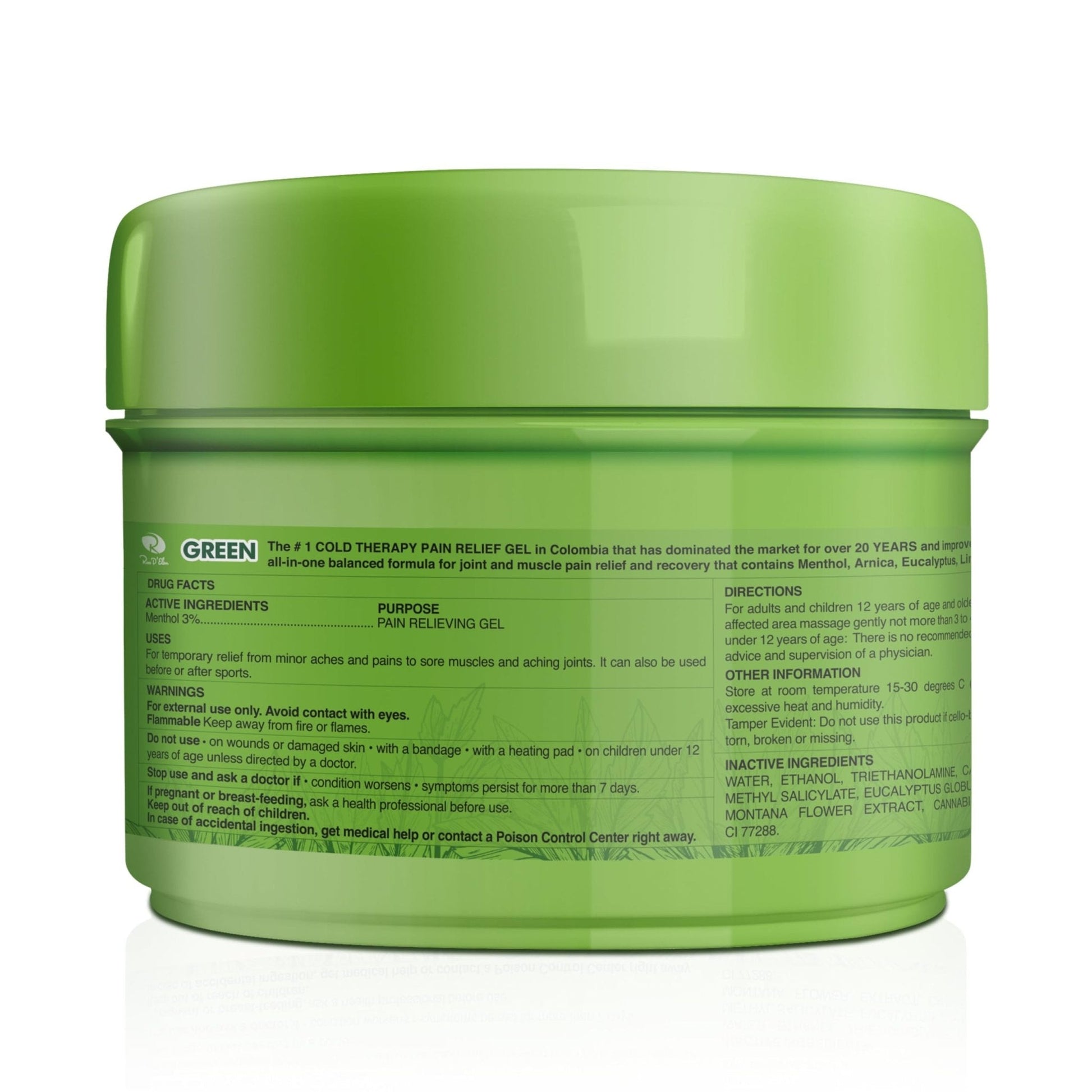 Ross D'Elen Green Menthol Gel - Large Size Single Pack - Maple Wellness Supplements