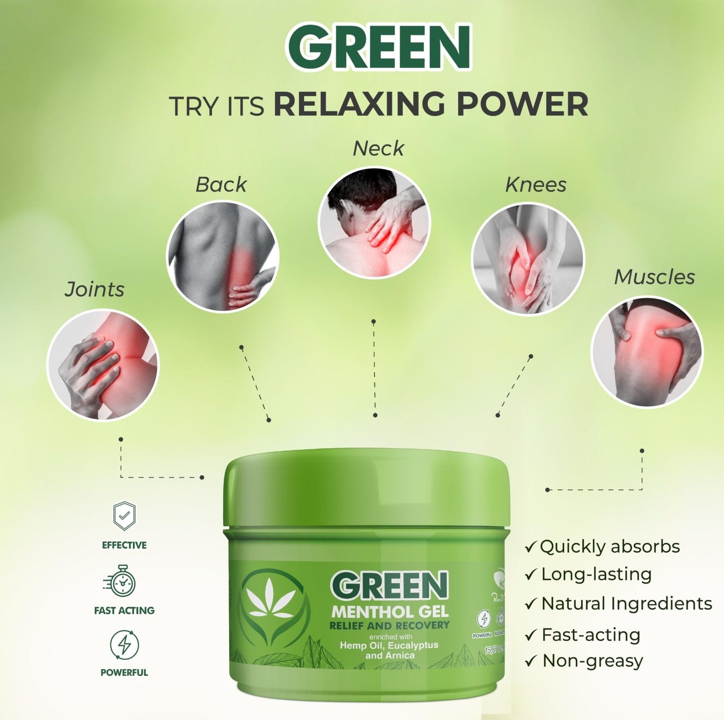 Ross D’Elen Green Menthol Gel Small - 3 Pack (3) - Maple Wellness Supplements