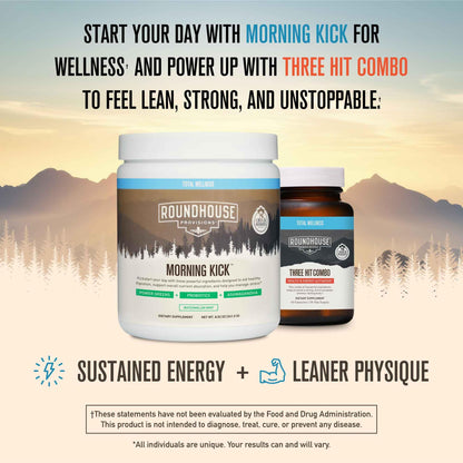 ROUNDHOUSE PROVISION Morning Kick, Powder Supplement for Healthy Digestion, Energy Levels, and Overall Wellness, 30 Servings (9.1 Ounce (Pack of 1), Watermelon Mint) - Maple Wellness Supplements