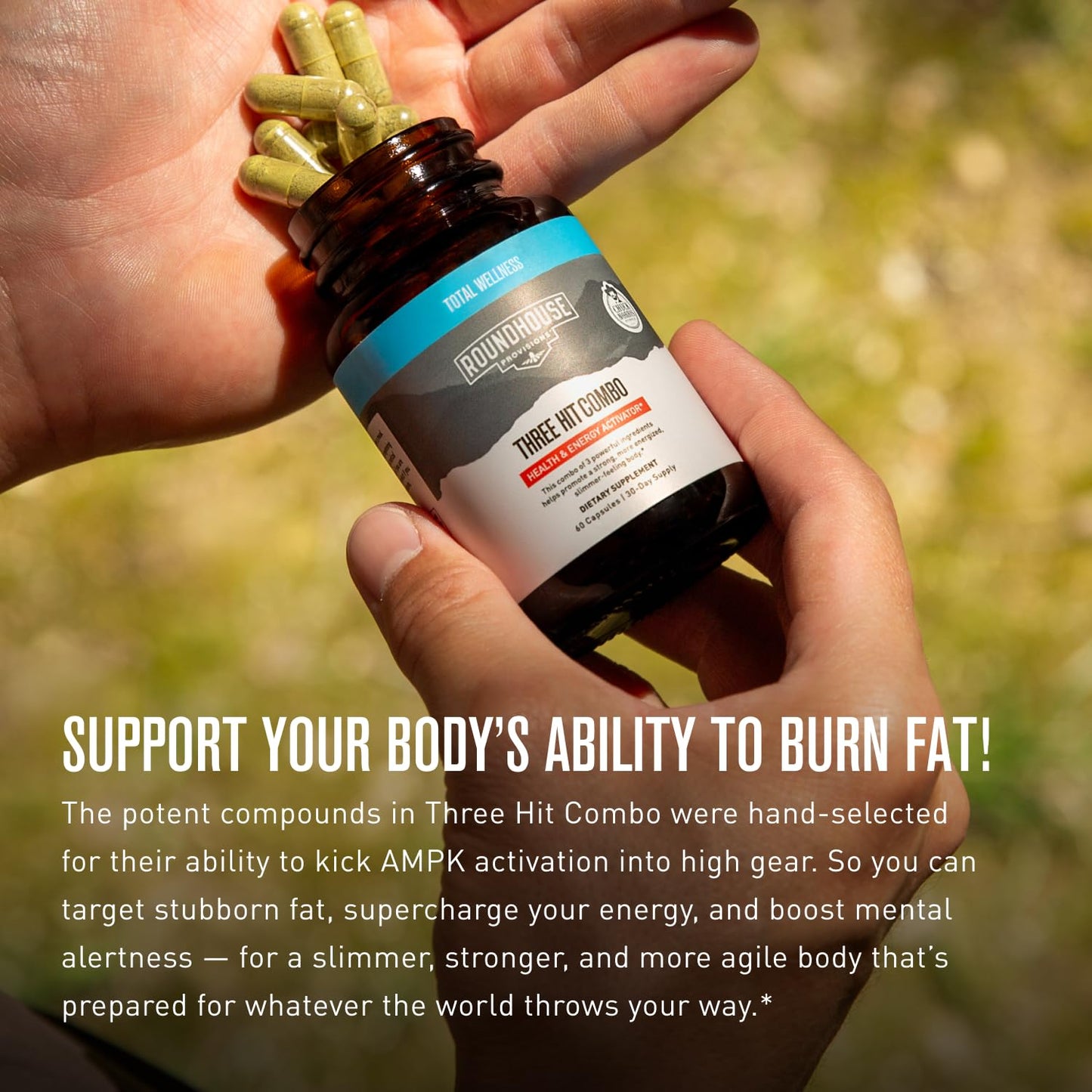 ROUNDHOUSE PROVISION Three Hit Combo by Chuck Norris – Fat Burner, Energy Booster & Wellness Support – 30-Day Supply (60 Capsules) - Maple Wellness Supplements