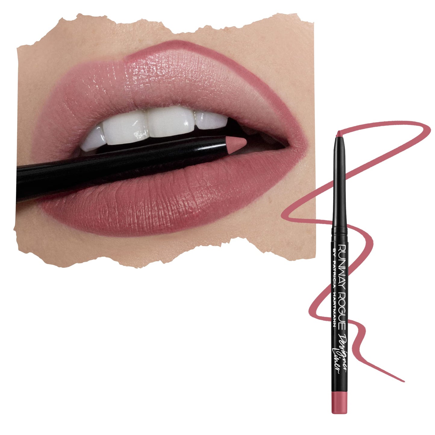 Runway Rogue Designer Liner Lip Pencil, Matte Cool Berry-Rose Lip Liner Pencil and Lip Liner Sharpener, ‘Camera Ready’ - Maple Wellness Supplements