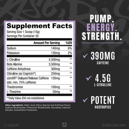 RYSE Up Supplements Loaded Pre Workout Powder Supplement for Men & Women - Maple Wellness Supplements