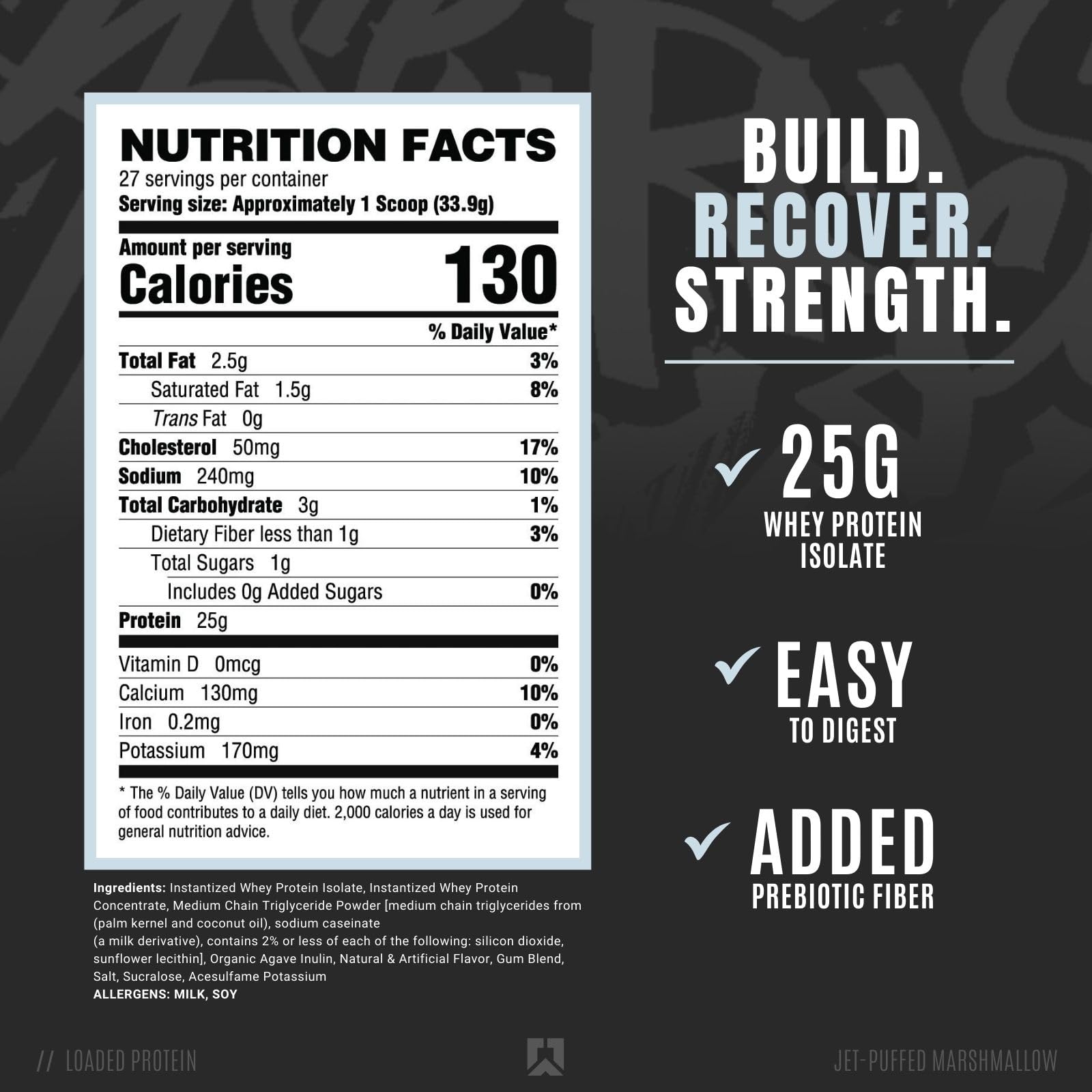 RYSE Up Supplements Loaded Protein Powder | 25g Whey Protein Isolate & Concentrate - Maple Wellness Supplements