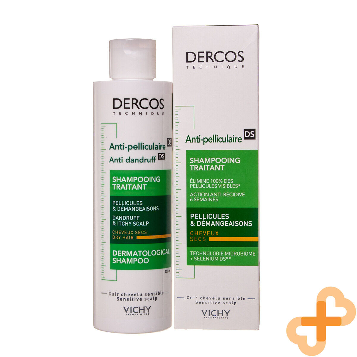 Vichy Dercos Anti Dandruff Shampoo 200ml Hair Scalp Itchy Flakes Paraben VichyBuy Supplements Australia