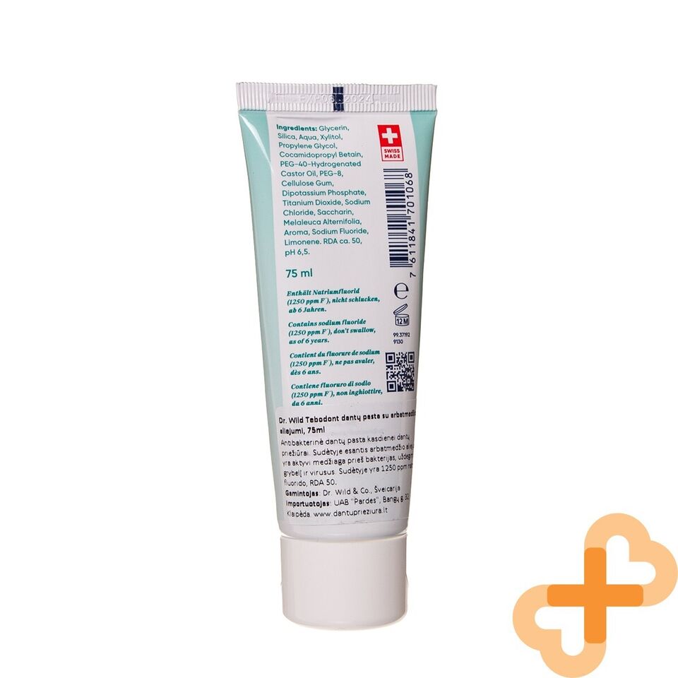 DR. WILD TEBODONT Toothpaste with Tea Tree Oil Strengthens Gums 75 ml DR. WILDBuy Supplements Australia