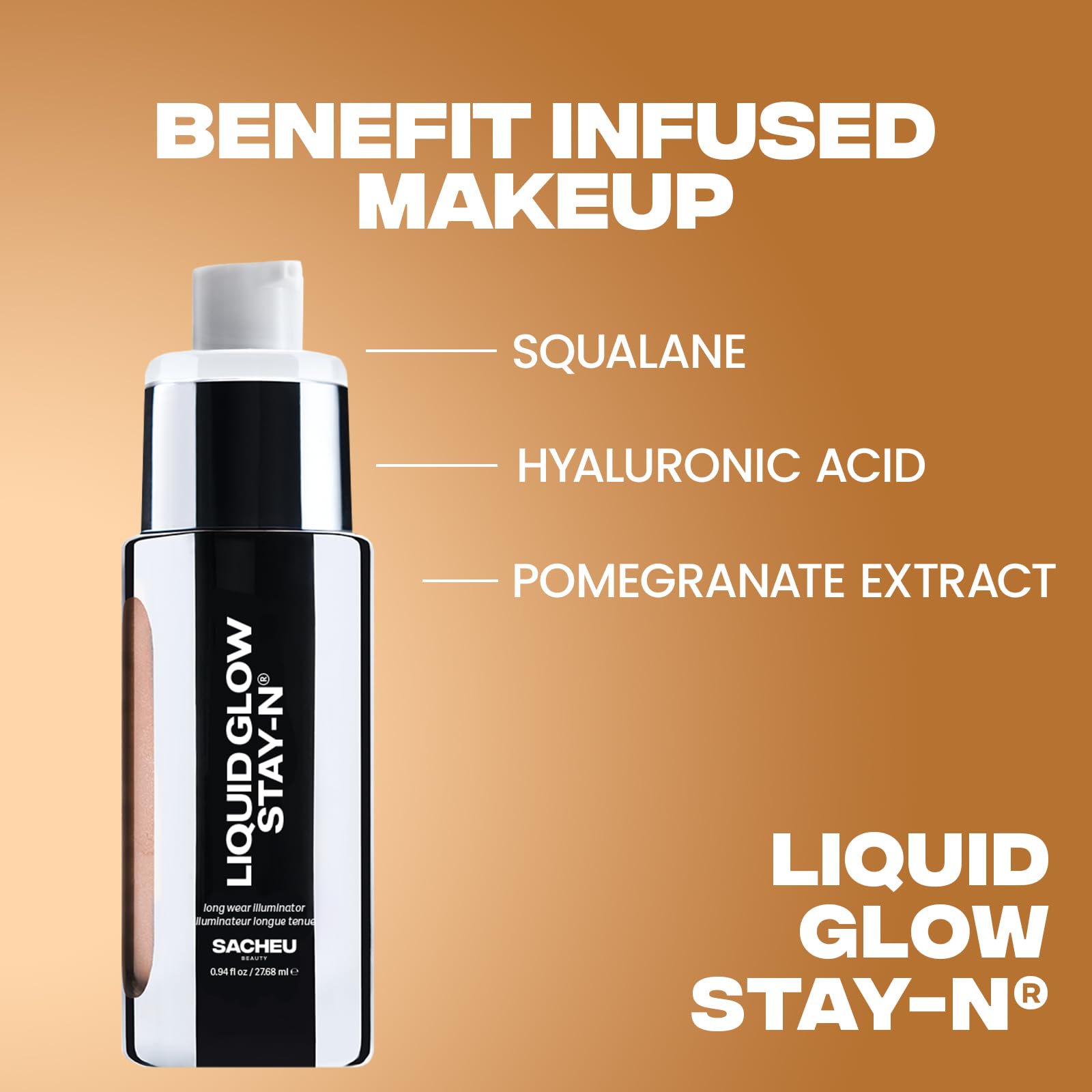 Sacheu Liquid Glow STAY-N Liquid Highlighter & Illuminator Makeup — 30ml Long Lasting Luminous Glow Lightweight Dewy Finish, Glow Getter - Maple Wellness Supplements
