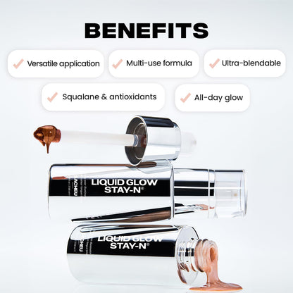Sacheu Liquid Glow STAY-N Liquid Highlighter & Illuminator Makeup — 30ml Long Lasting Luminous Glow Lightweight Dewy Finish, Glow Getter - Maple Wellness Supplements