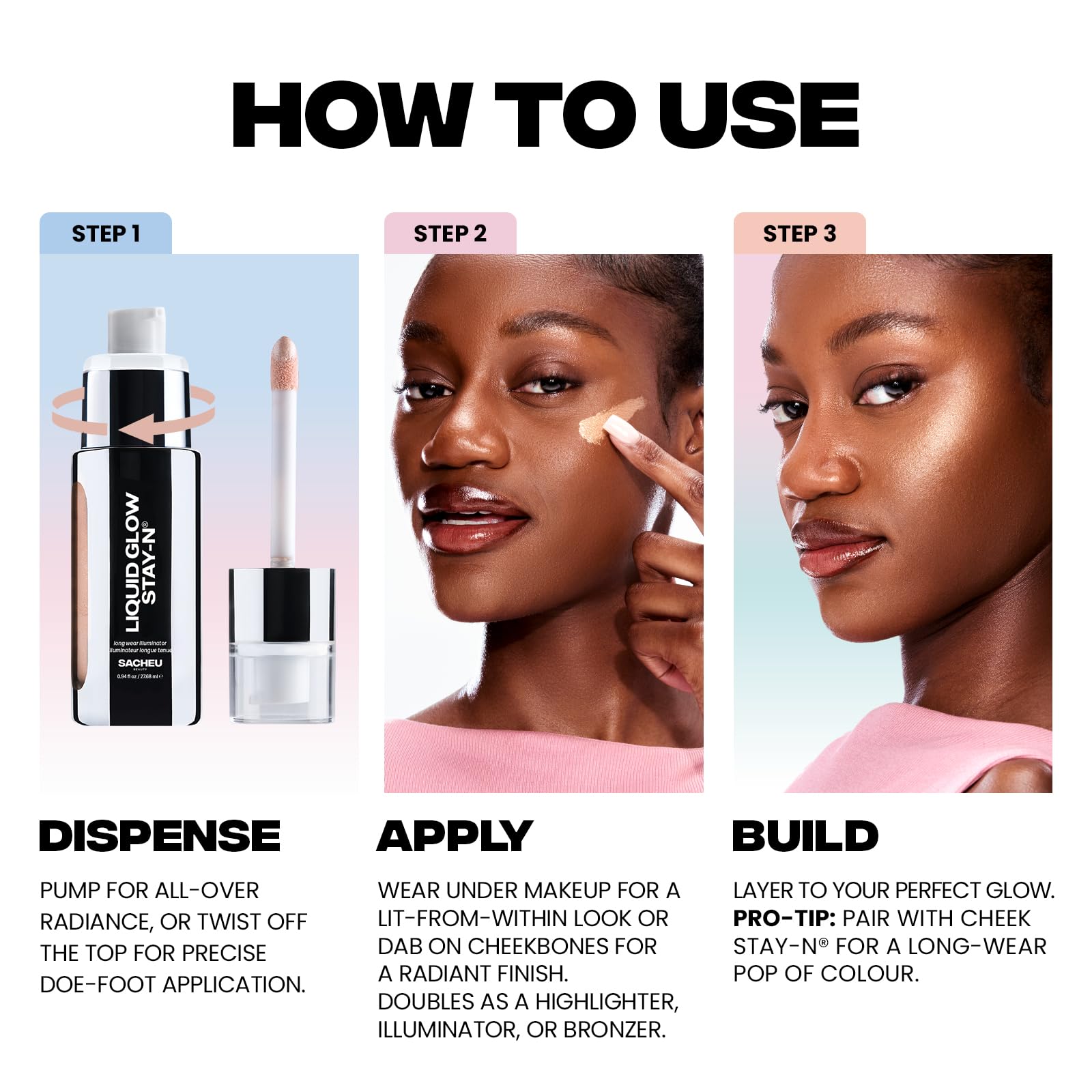 Sacheu Liquid Glow STAY-N Liquid Highlighter & Illuminator Makeup — 30ml Long Lasting Luminous Glow Lightweight Dewy Finish, Glow Getter - Maple Wellness Supplements