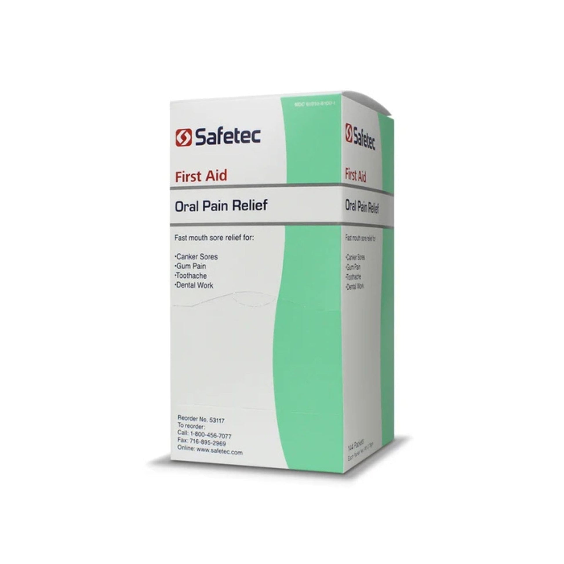 Safetec Oral Pain Relief, .75 g Packets, Box of 144 - Maple Wellness Supplements