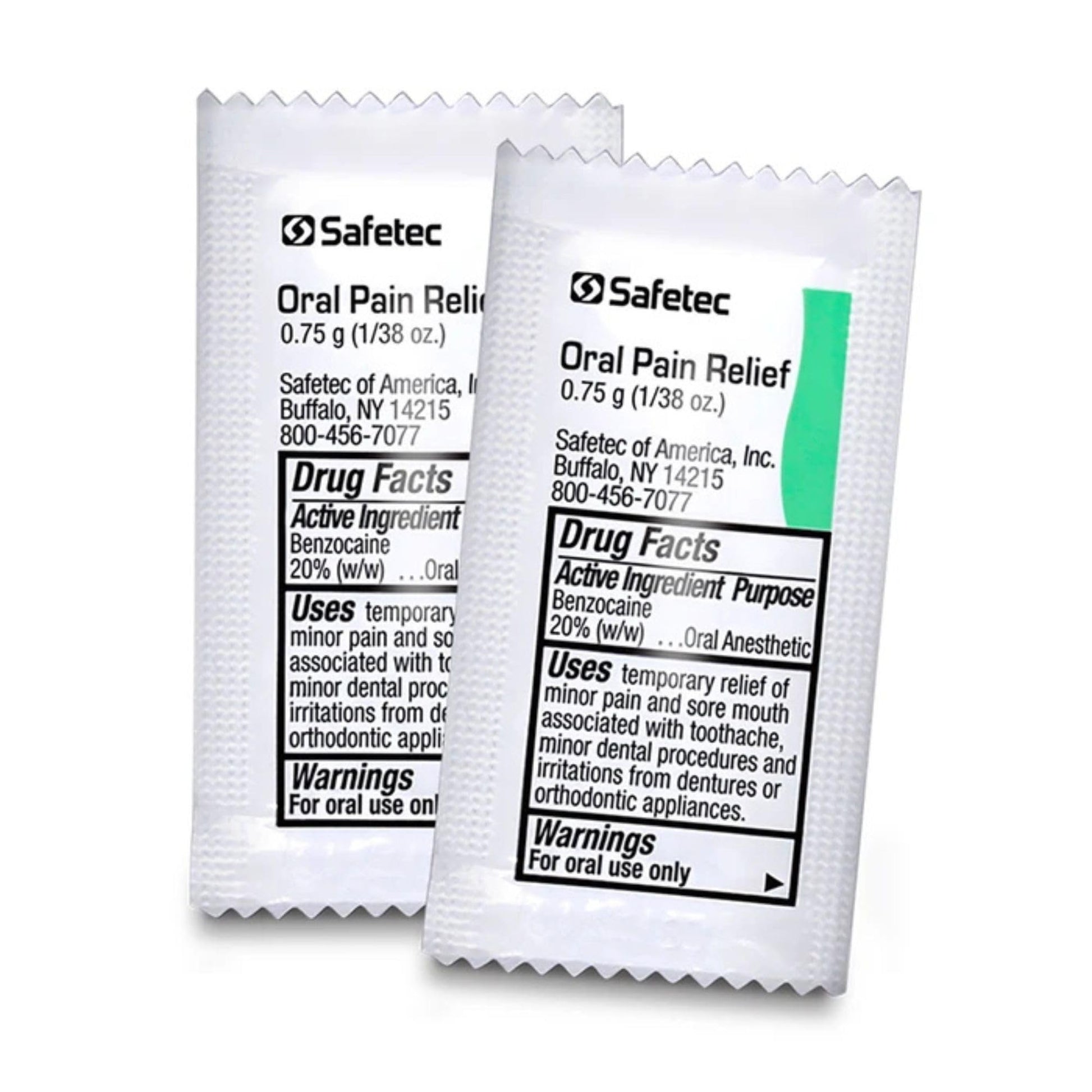 Safetec Oral Pain Relief, .75 g Packets, Box of 144 - Maple Wellness Supplements