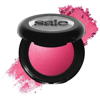 Saie Blush & Brush Duo - SuperSuede Baked Blush in Amore (.01 oz) & Powder Blush Brush - Talc-Free, Moisturizing Blush with Vegan, Fluffy Brush for Seamless Application - Maple Wellness Supplements