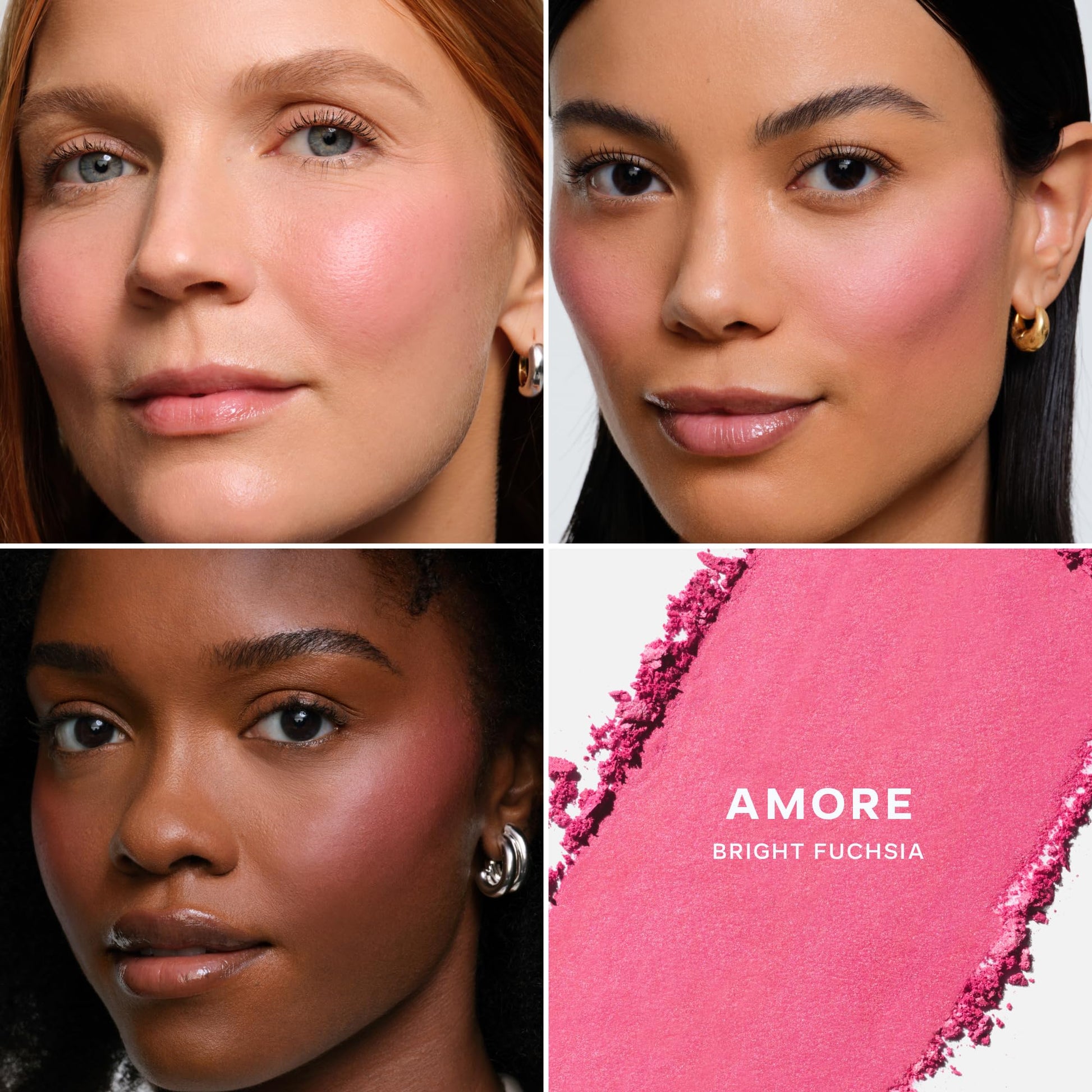 Saie Blush & Brush Duo - SuperSuede Baked Blush in Amore (.01 oz) & Powder Blush Brush - Talc-Free, Moisturizing Blush with Vegan, Fluffy Brush for Seamless Application - Maple Wellness Supplements