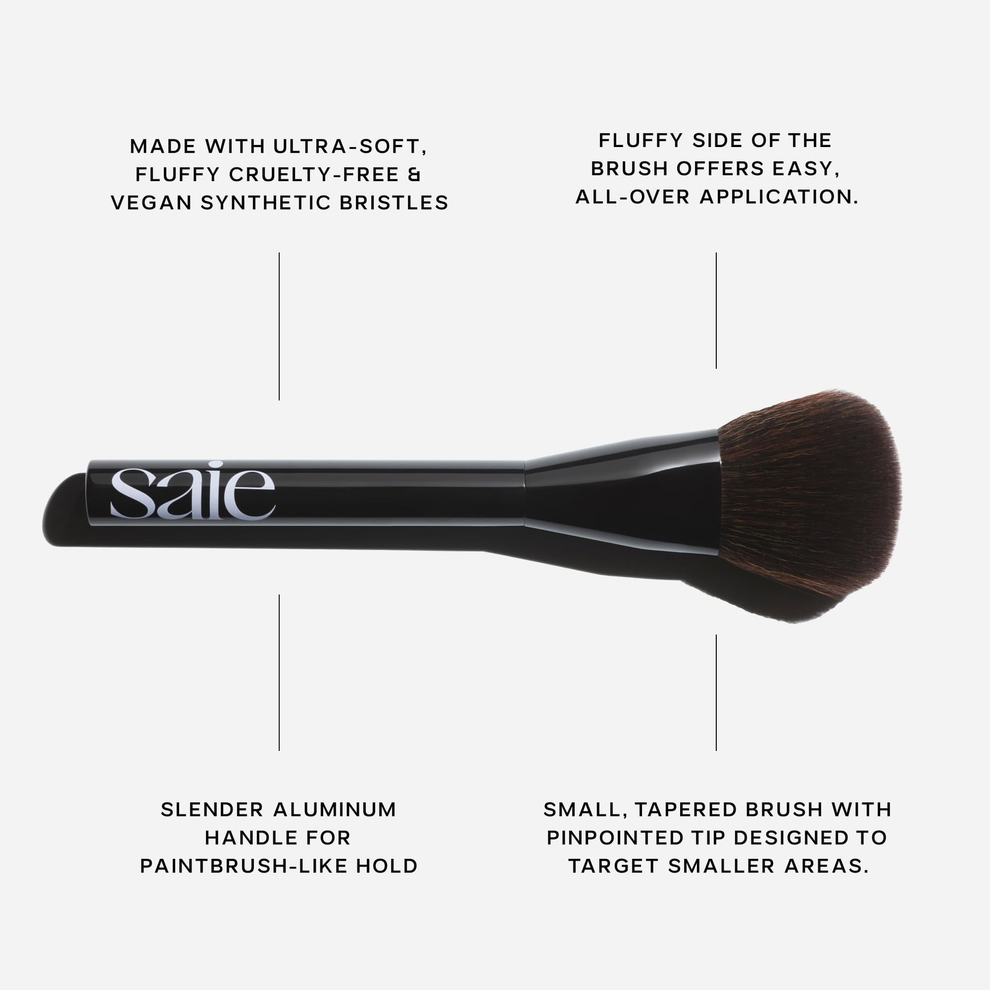 Saie Blush & Brush Duo - SuperSuede Baked Blush in Stella (.01 oz) & Powder Blush Brush - Talc-Free, Moisturizing Blush with Vegan, Fluffy Brush for Seamless Application - Maple Wellness Supplements