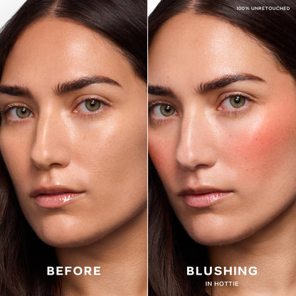 Saie Cheek Flush Duo - Dew Liquid Blush (.40 oz, Hottie), SuperSuede Baked Powder Blush (.01 oz, Stella) - Layerable, Skin-Nourishing Blushes for a Seamless Radiant Finish - Maple Wellness Supplements