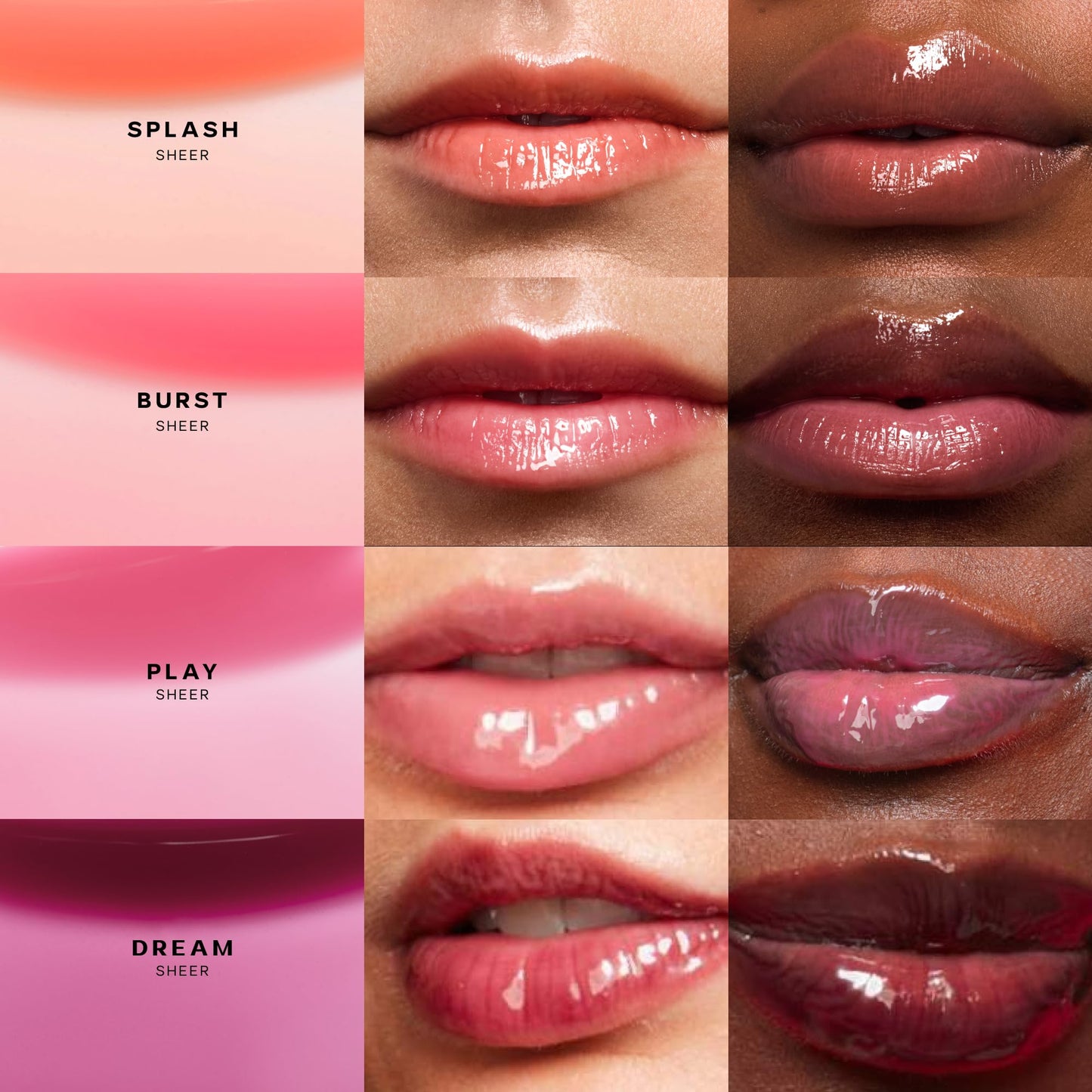 Saie Dewy Glow Duo - Dew Liquid Blush - (.40 oz, Flirty), Glossybounce Lip Gloss-Oil Hybrid (.17 oz, Burst) - Hydrating, Vegan Makeup for Radiant Cheeks & Lips - Maple Wellness Supplements