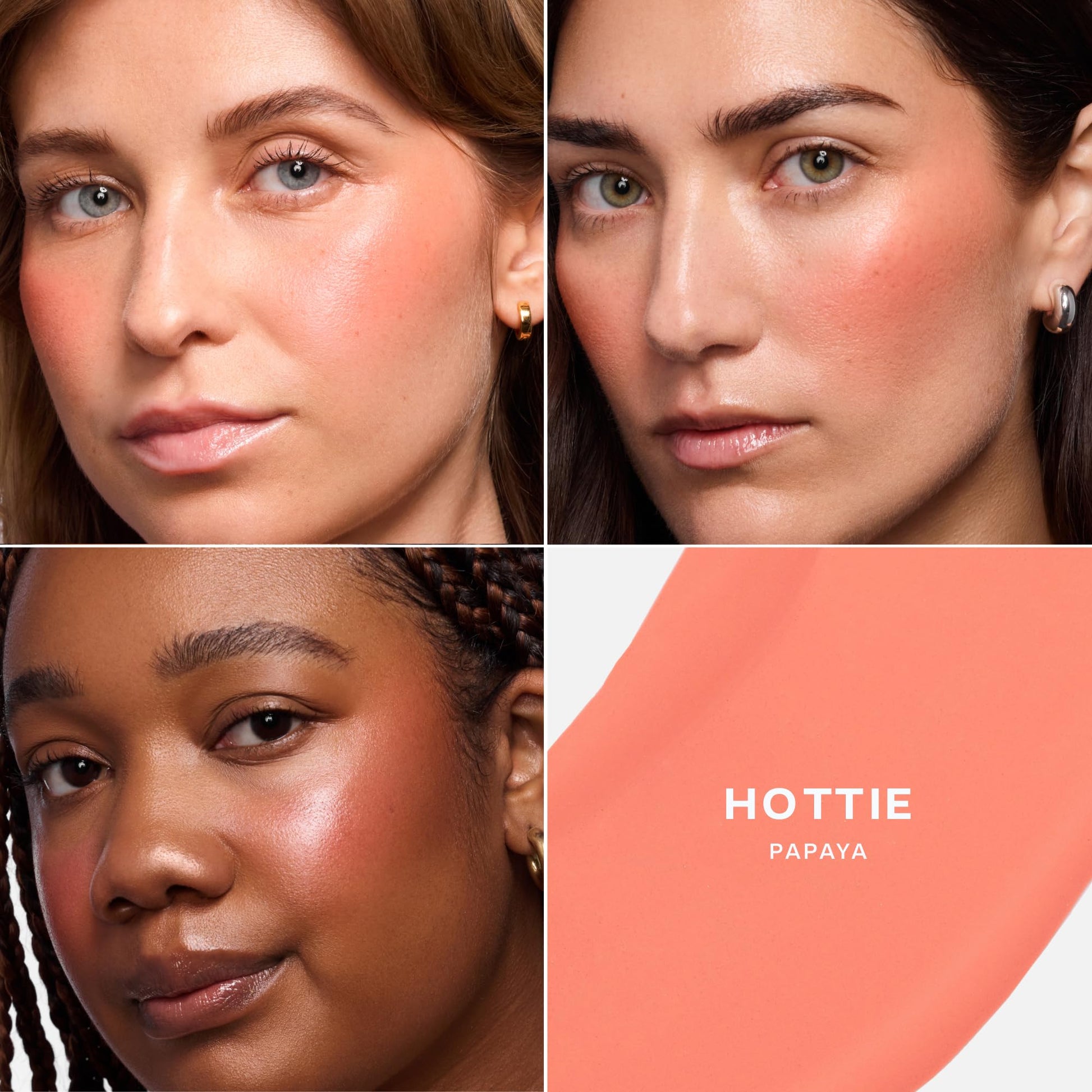 Saie Dewy Glow Duo - Dew Liquid Blush - (.40 oz, Hottie), Glossybounce Lip Gloss-Oil Hybrid (.17 oz, Splash) - Hydrating, Vegan Makeup for Radiant Cheeks & Lips - Maple Wellness Supplements