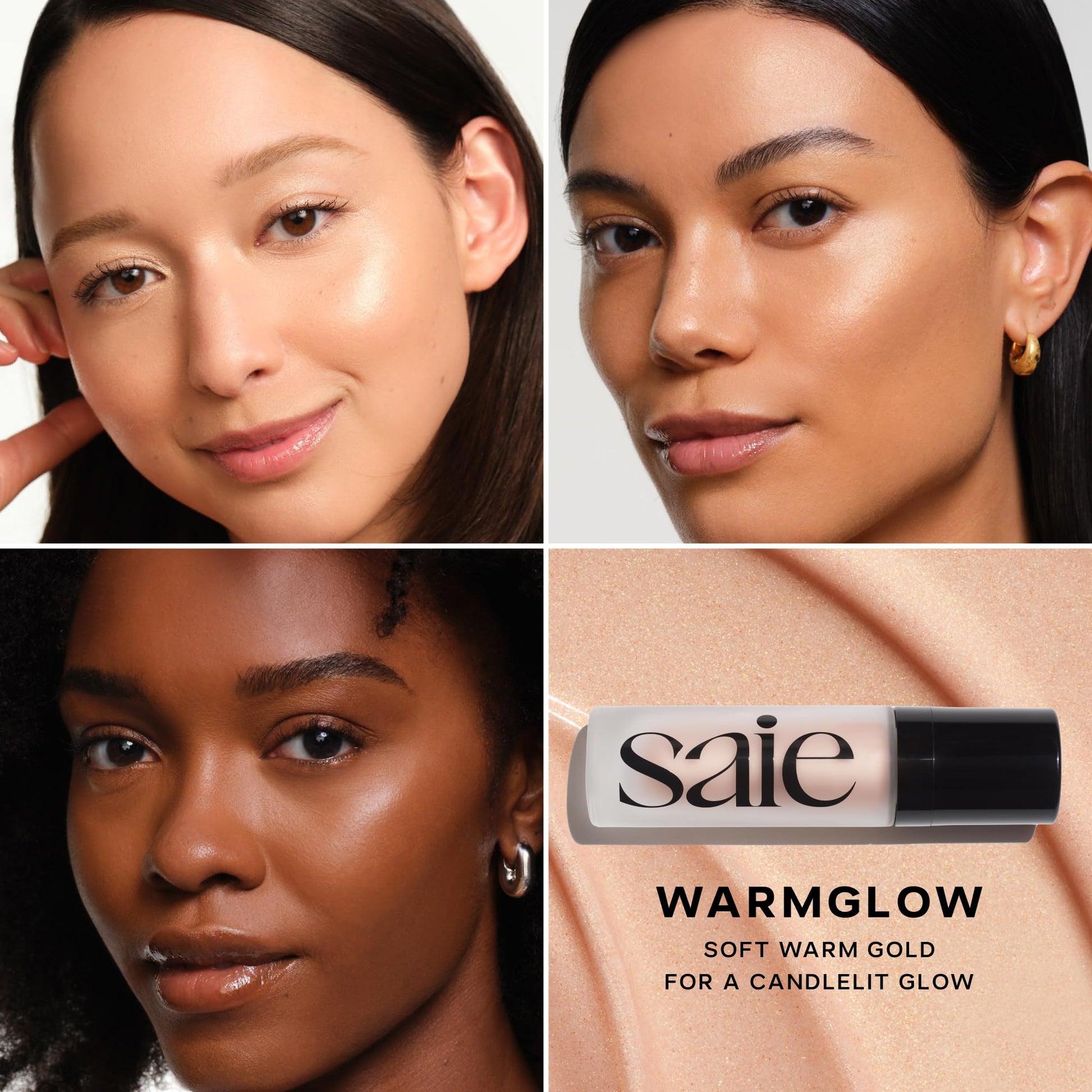 Saie Dewy Glow Duo - Dew Liquid Blush Lady (.40 oz), Mini Glowy Super Gel Warmglow (.5 oz) - Radiant Cheek Tint & Illuminating Primer for a Natural, Lit-From-Within Finish - Maple Wellness Supplements
