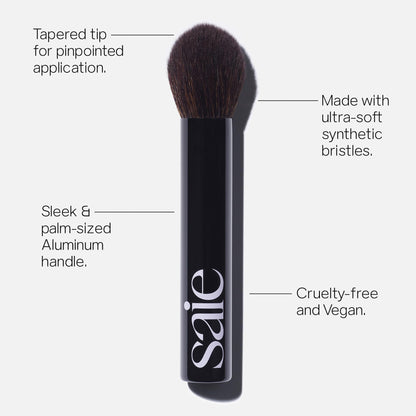 Saie Face Powder Duo, Medium - The Fluffy Brush, Soft, Multi-Use Targeted Powder Brush With Tapered Tip & Airset Radiant Loose Setting Powder, Translucent Medium (0.14 oz) - Vegan, Cruelty-Fee - Maple Wellness Supplements