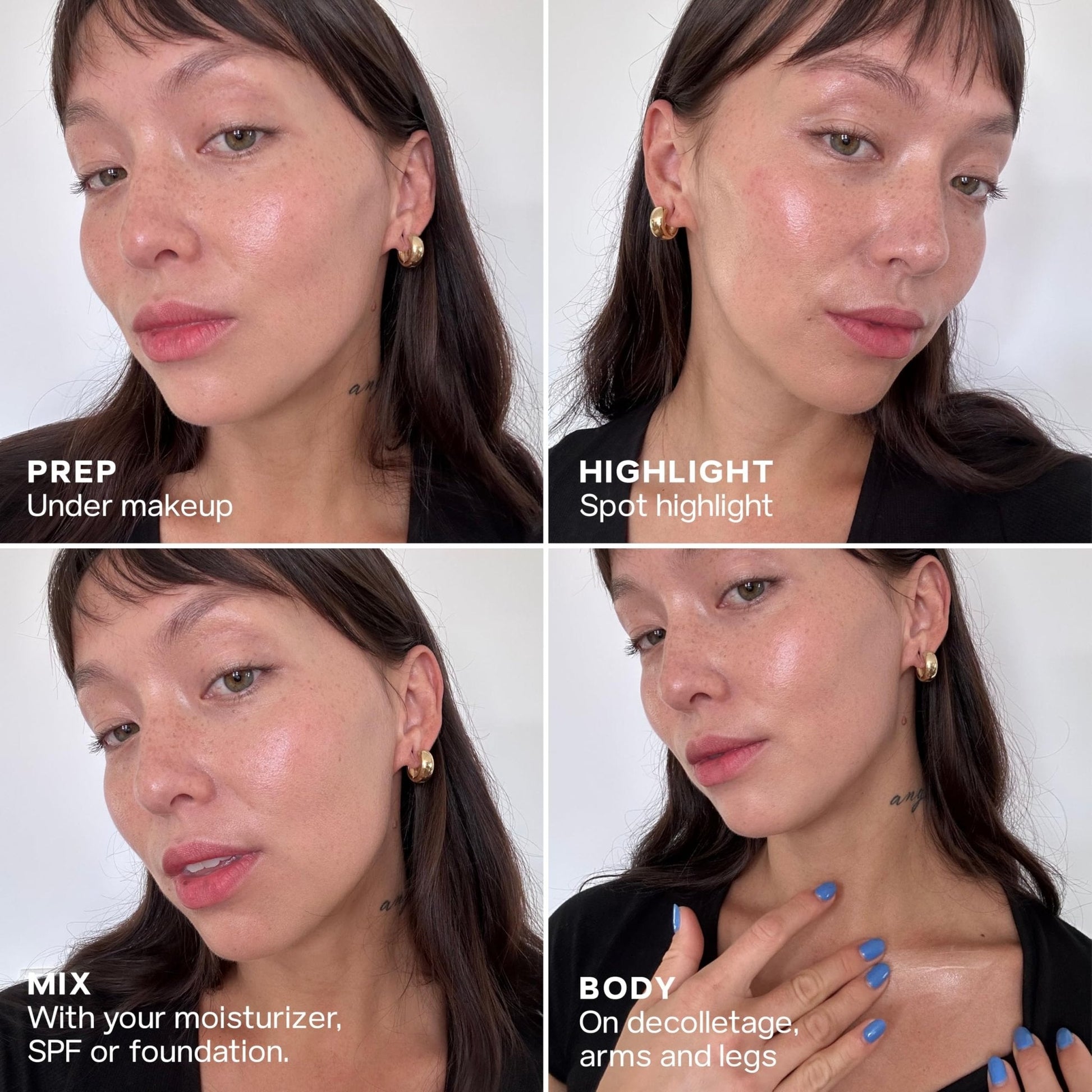 Saie Glowy Super Gel Warmglow Duo - Lightweight Illuminator & Makeup Primer for Glowing Skin - Soft Warm Gold (1 oz & 0.5 oz) - Maple Wellness Supplements