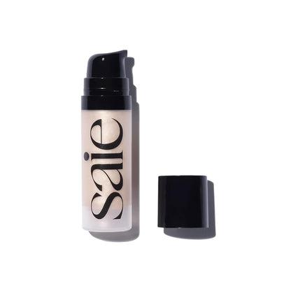 Saie Mini Glowy Super Gel - Hydrating Makeup Primer and Illuminating Glow Serum Enriched with Vitamin C and Squalane Oil - All-Over Liquid Highlighter Makeup for Instant Glass Skin - Starglow (0.5 oz) - Maple Wellness Supplements
