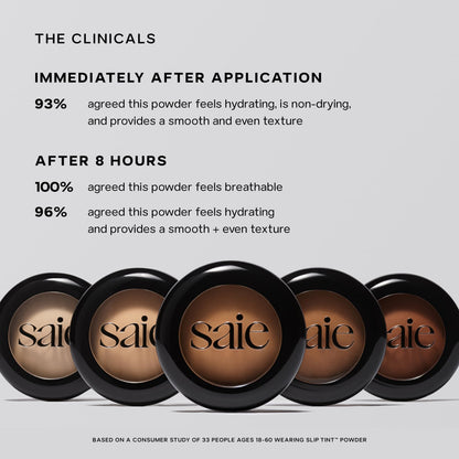 Saie Slip Tint Baked Setting Powder - Translucent Powder for Face Makeup with a Natural-Radiant Finish - Blurs, Brightens & Smooths Complexion - Translucent 2 - Light to Medium (0.24 oz) - Maple Wellness Supplements