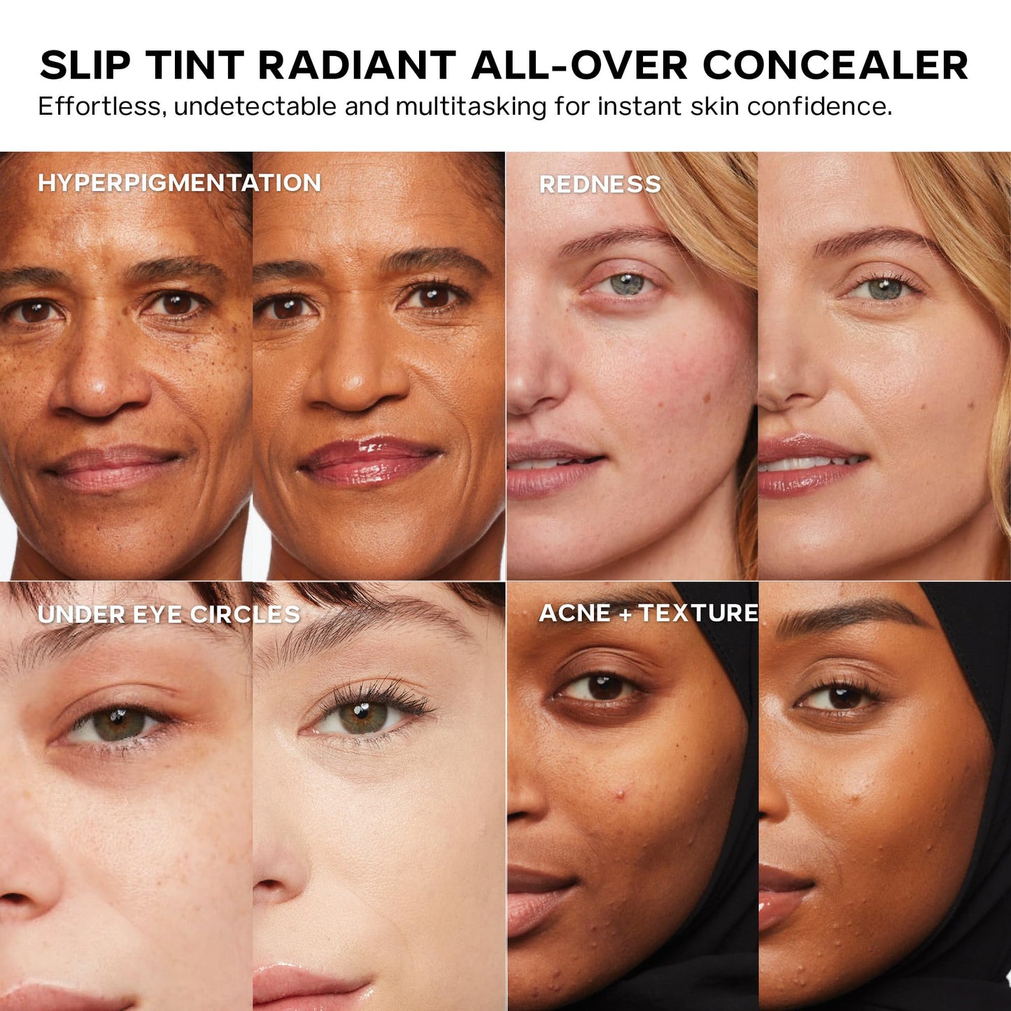 Saie Slip Tint Radiant Cream Concealer & All-Over Face Makeup - Concealer for Dark Circles, Redness & Blemishes - Lightweight Makeup Made with Hydrating Hyaluronic Acid - Shade 7 (0.17 oz) - Maple Wellness Supplements