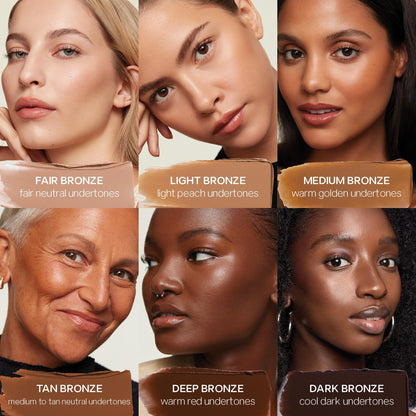 Saie Sun Melt Cream Bronzer - Buildable Balm Face Bronzer for Effortless Sculpting - Cream Contour Enriched with Vitamin C, Nourishing Skincare Ingredients & a Natural Finish - Tan Bronze (1 oz) - Maple Wellness Supplements