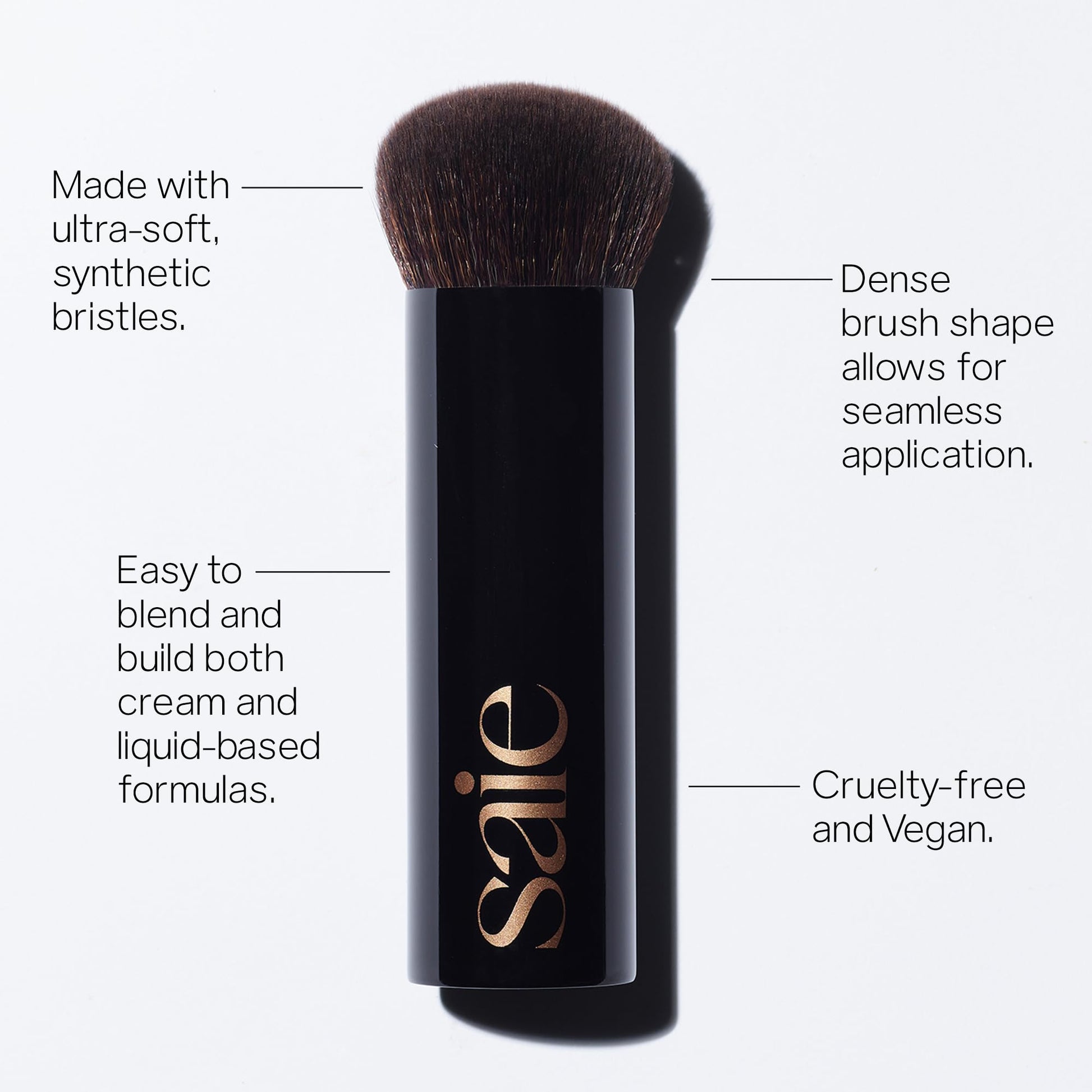 Saie Sun Melt Duo - The Big Brush - Soft, Multi-Use Liquid + Cream Makeup Brush With Synthetic Bristles Bundled With Sun Melt Bronzer in Tan Bronze - Buildable Cream Contour with Velvet Finish (1 oz) - Maple Wellness Supplements