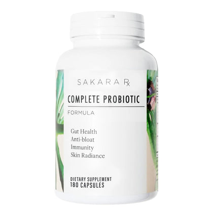 SAKARA Complete Probiotic - Prebiotics and Probiotics for Women Digestive Health Supplements, Supports Bloating, Immune System & Skin Radiance, Gut Health for Women with 3 Billion CFU's - 180 Capsules - Maple Wellness Supplements