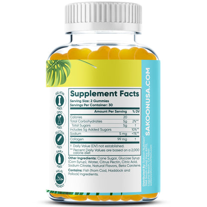 Sakoon nutrition Halal Collagen Gummies for Women and Men - Anti Aging, Hair Growth, Skin Care & Strong Nails Protein Collagen Supplements - Non-GMO, Gluten Free - Made in USA - Maple Wellness Supplements