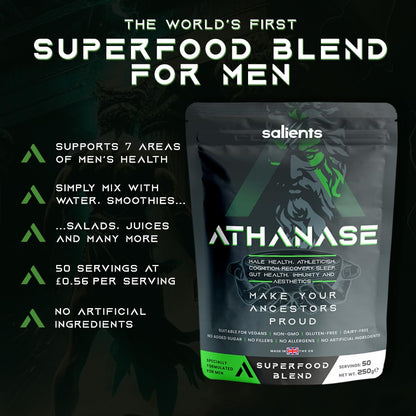 SALIENTS® ATHANASE® | Men's Super Greens Powder | Superfood Powder Blend - Maple Wellness Supplements