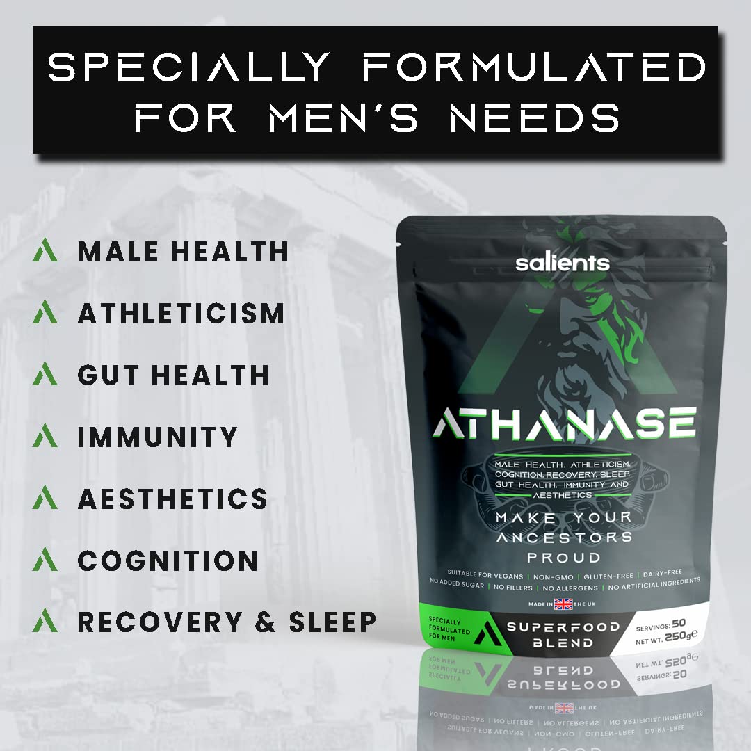 SALIENTS® ATHANASE® | Men's Super Greens Powder | Superfood Powder Blend - Maple Wellness Supplements