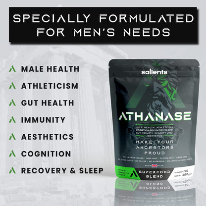 SALIENTS® ATHANASE® | Men's Super Greens Powder | Superfood Powder Blend - Maple Wellness Supplements