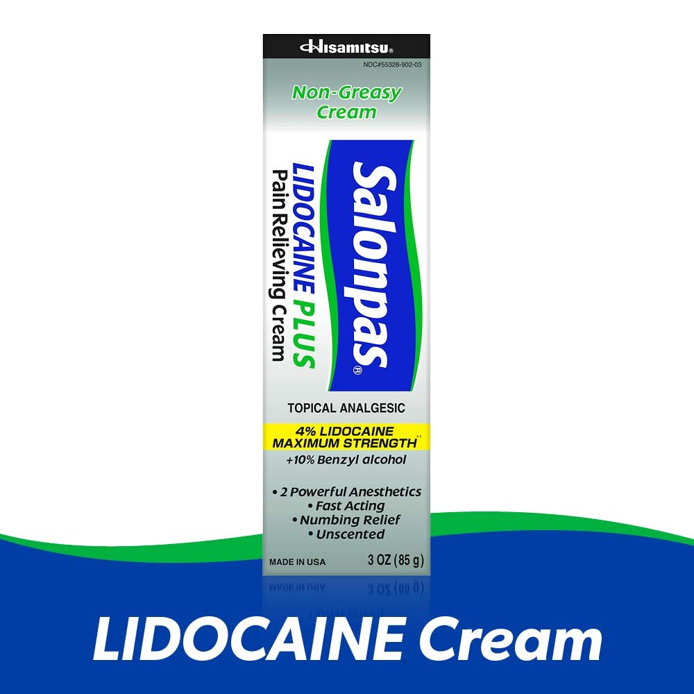 Salonpas Lidocaine Plus Pain Relieving Cream, 3 Ounce Tube - Maple Wellness Supplements