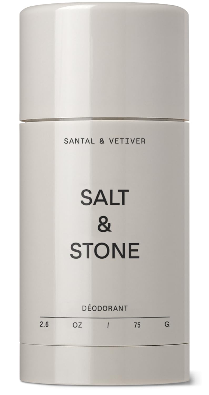 Salt & Stone Aluminum Free Deodorant | Extra Strength 48 Hour Protection for Women & Men | Made with Seaweed Extracts, Niacinamide & Prebiotics | Santal & Vetiver - Maple Wellness Supplements