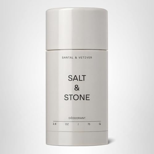 Salt & Stone Aluminum Free Deodorant | Extra Strength 48 Hour Protection for Women & Men | Made with Seaweed Extracts, Niacinamide & Prebiotics | Santal & Vetiver - Maple Wellness Supplements