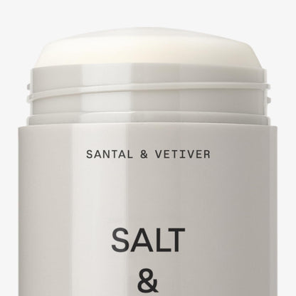 Salt & Stone Aluminum Free Deodorant | Extra Strength 48 Hour Protection for Women & Men | Made with Seaweed Extracts, Niacinamide & Prebiotics | Santal & Vetiver - Maple Wellness Supplements