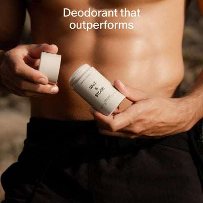 Salt & Stone Aluminum Free Deodorant | Extra Strength 48 Hour Protection for Women & Men | Made with Seaweed Extracts, Niacinamide & Prebiotics | Santal & Vetiver - Maple Wellness Supplements