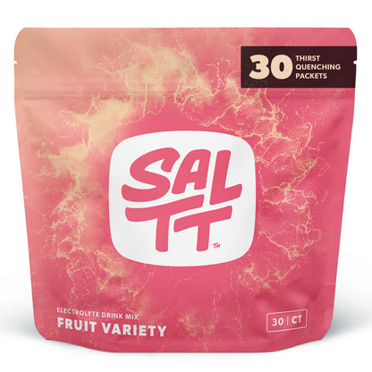 SALTT Electrolytes Powder Packets, Fruit Variety Pack (30 Packets) - Magnesium, Potassium, Sodium, Trace Minerals - Vegan, Sugar Free, Gluten Free - Travel Essentials - Made in USA - Maple Wellness Supplements